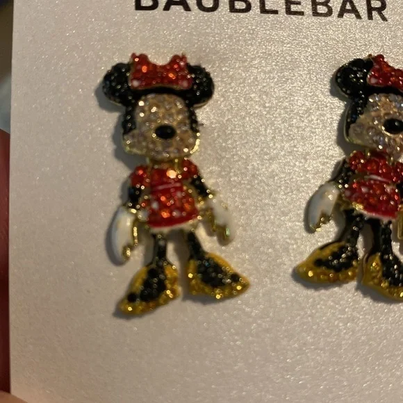 Disney x BaubleBar Sparkly Minnie Mouse Earrings - Picture 4 of 4